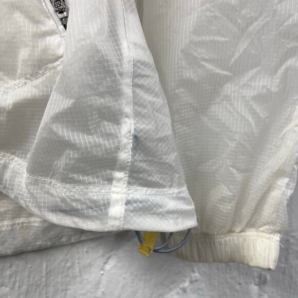 Nike Paper Thin Rain Running Jacket White Semi Sheer Full Zip Medium - Picture 5 of 9